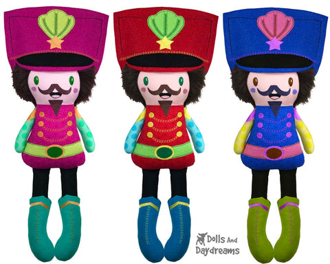 nutcracker cloth doll sewing and machine embroidery pattern 