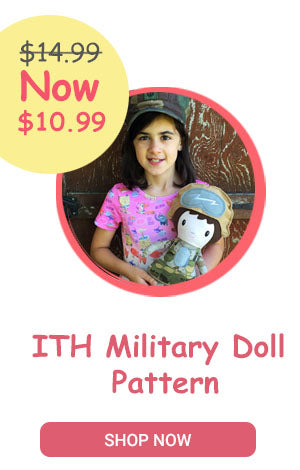 ITH Machine Embroidery Military Doll Pattern by Dolls And Daydreams