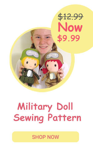 Military Cloth Doll Sewing Pattern by Dolls And Daydreams