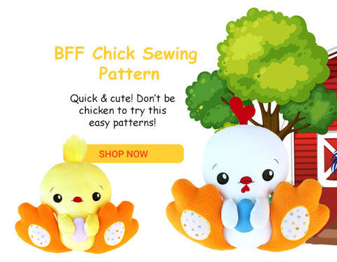 BFF Chick Hen PDF Sewing Pattern Collection 