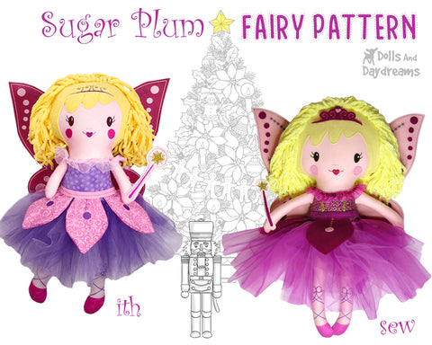 sugar plum fairy ballet cloth doll sewing and ith pattern 