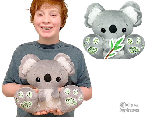 New In the Hoop BFF Koala Australian plush toy ITH machine embroidery pattern   