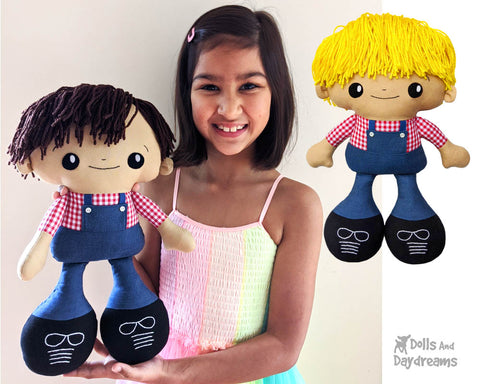 bff-buddies-boy-doll-sewing-pattern Yarn Hair Doll by Dolls And Daydreams