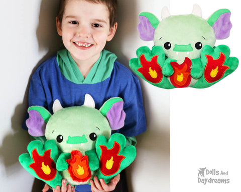 New BFF Dragon plush toy PDF Sewing pattern softie pattern by Dolls And Daydreams