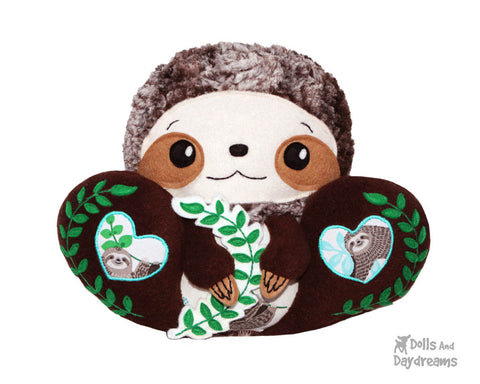 New Big Footed BFF Sloth PDF Sewing pattern DIY plush soft toy by Dolls And Daydreams