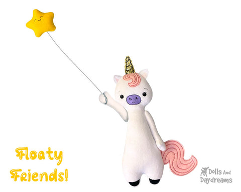 In The Hoop Floaty Friends Unicorn Plush Toy pattern by dolls and daydreams