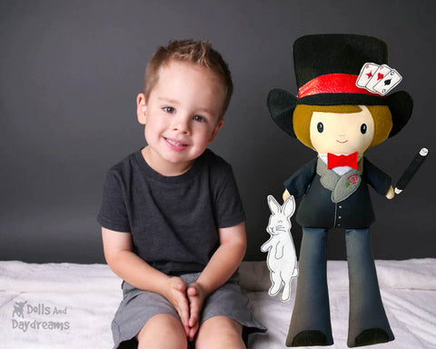 Groom Magician Cloth doll Pattern machine embroidery doll by dolls and daydreams diy customizable wedding bridal gift