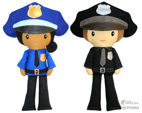 police-officer-sewing-pattern cop diy cloth doll by dolls and daydreams