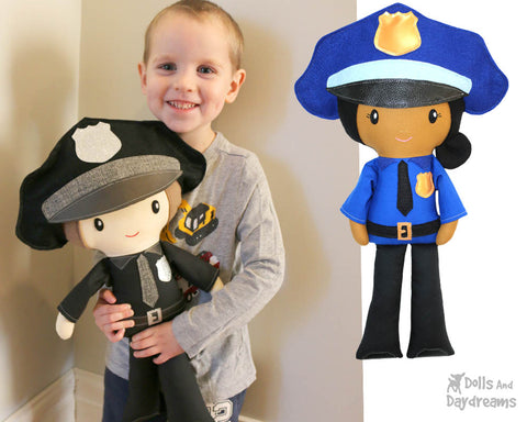 police-officer-sewing-pattern cop diy cloth doll by dolls and daydreams