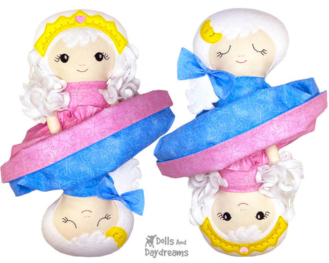 ITH Machine Embroidery Topsy Turvy Cloth Doll Pattern DIY Cute Plush girls old fashion Toy In The Hoop by Dolls And Daydreams