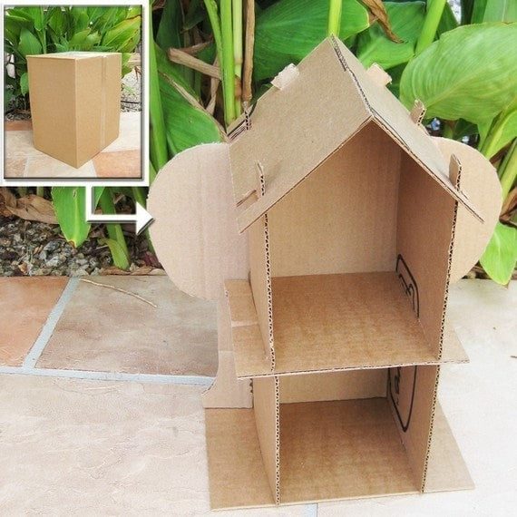 diy dollhouse with cardboard