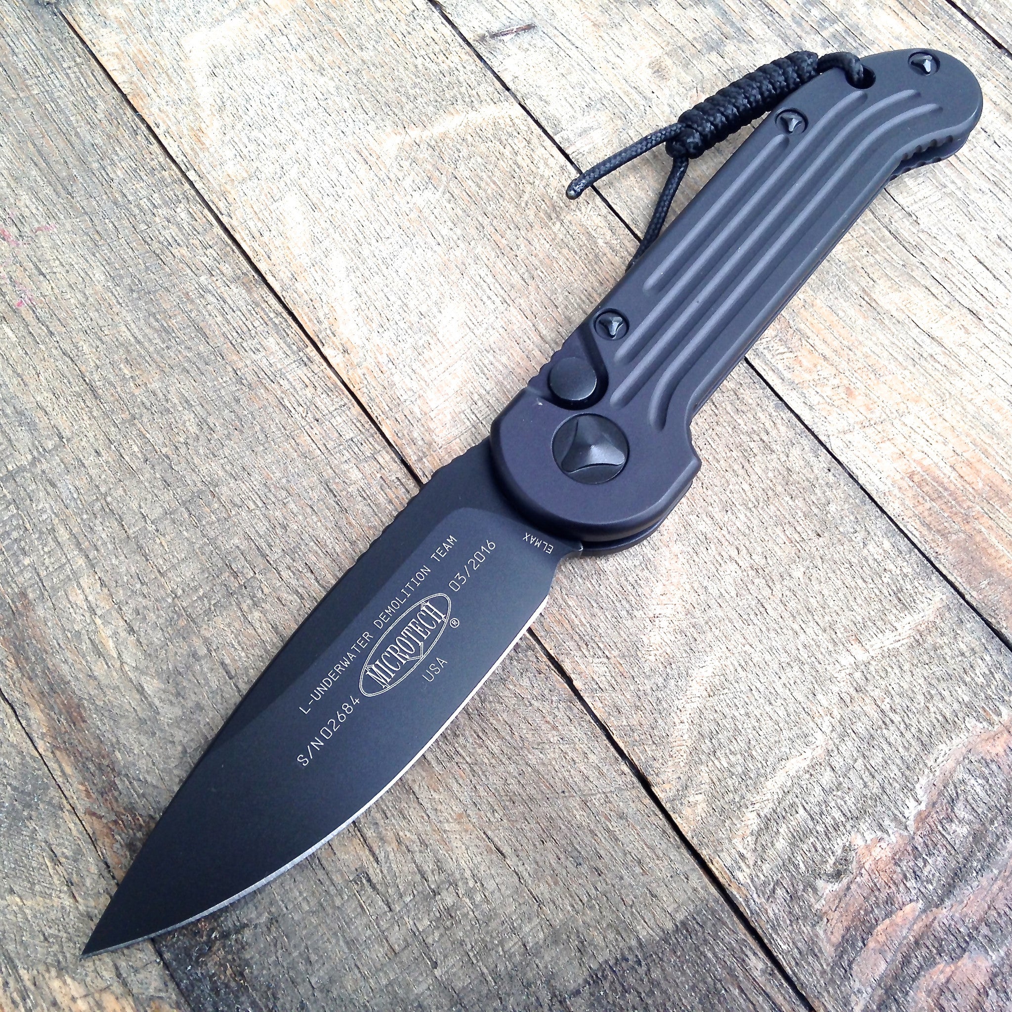 Microtech LUDT Tactical Automatic Knife (3.4&quot; Black) 135-1T (M390
