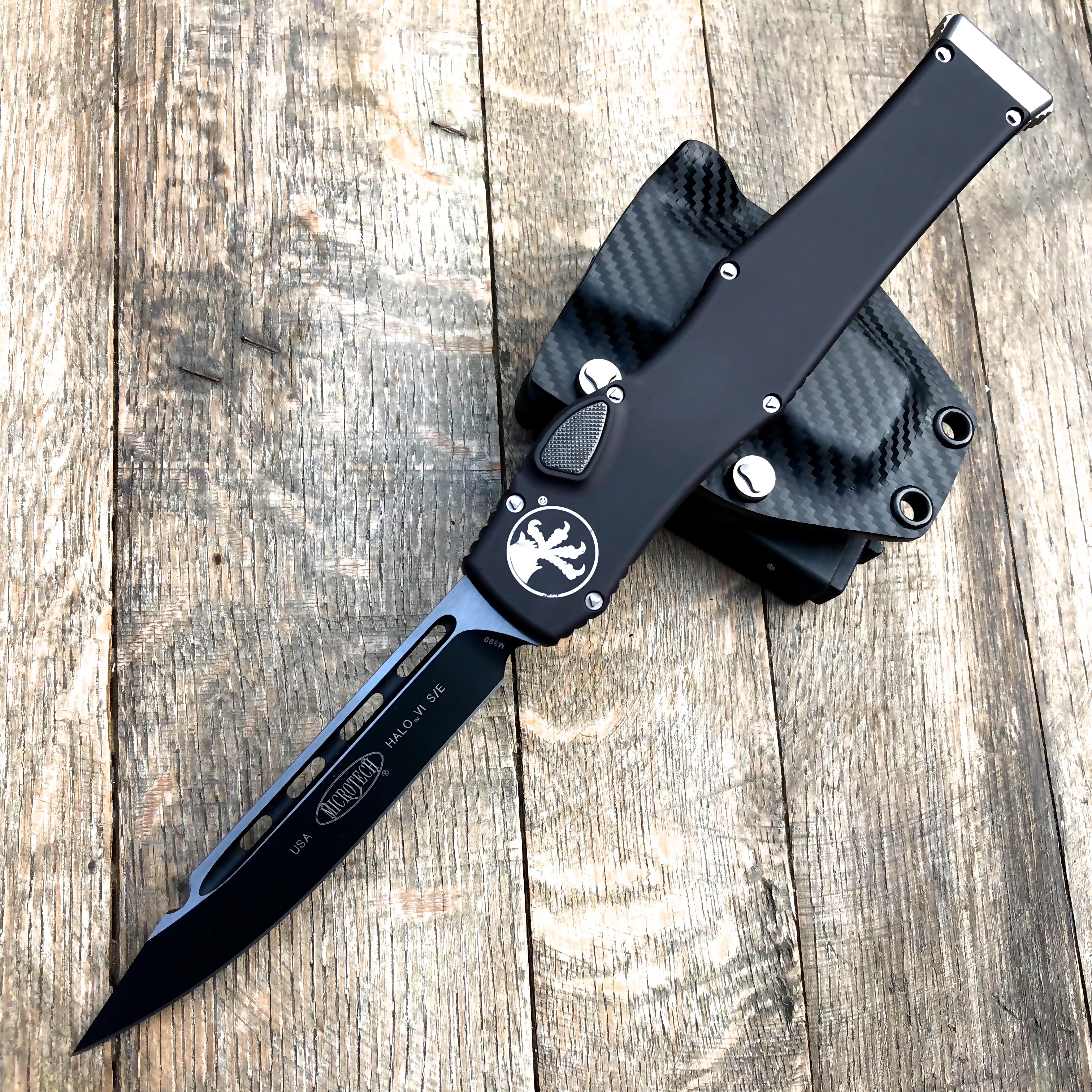 Microtech Halo VI S/E OTF Automatic (4.4" Black) 251-1 Non-Safety