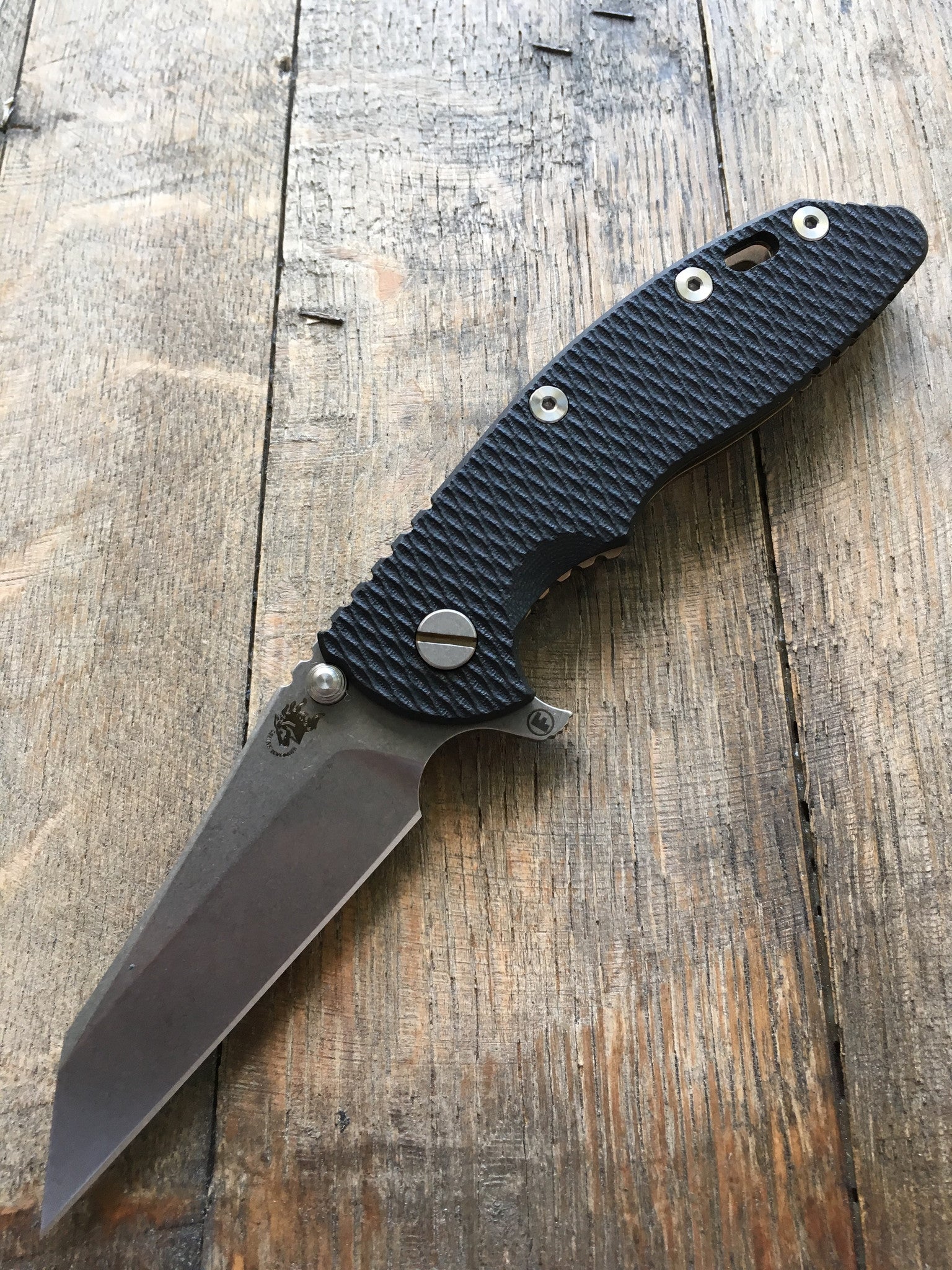 Hinderer Knives Fatty XM-18 Wharncliffe Black G10 (3.5&quot; Stonewashed Fi