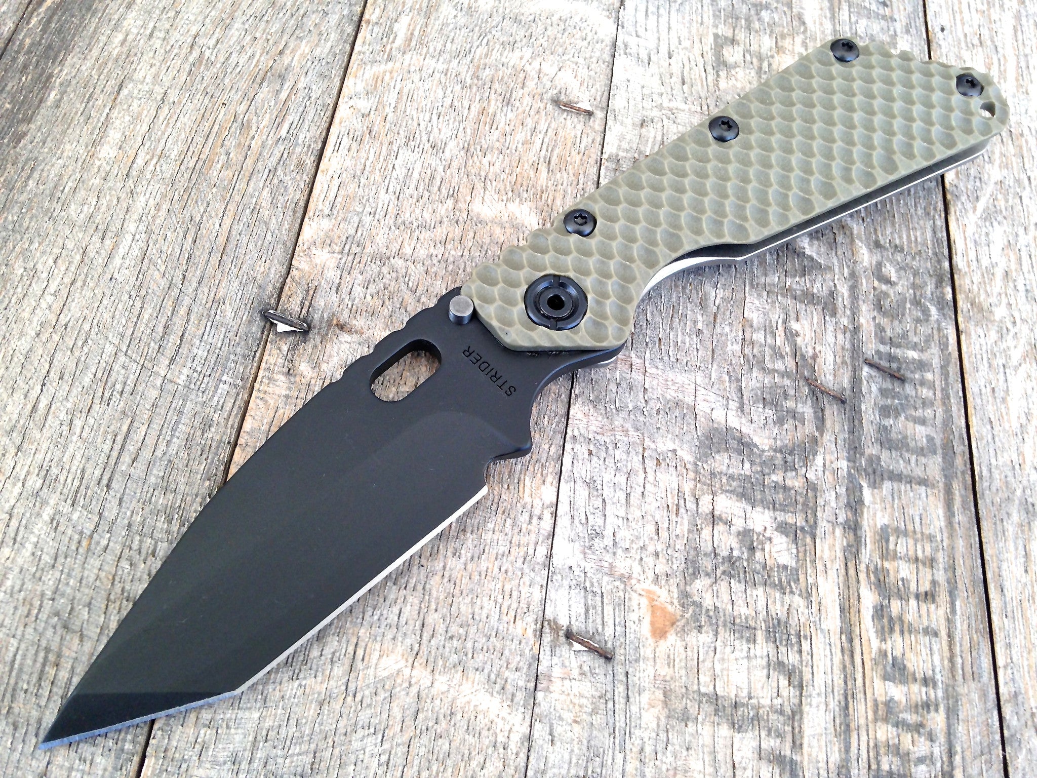 Strider Smf Dgg Tanto Black Cerkote Green G10 39 