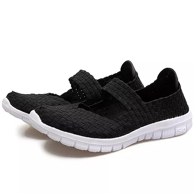 Zilool Breathable Elastic Band Woven Light Flat Shoes