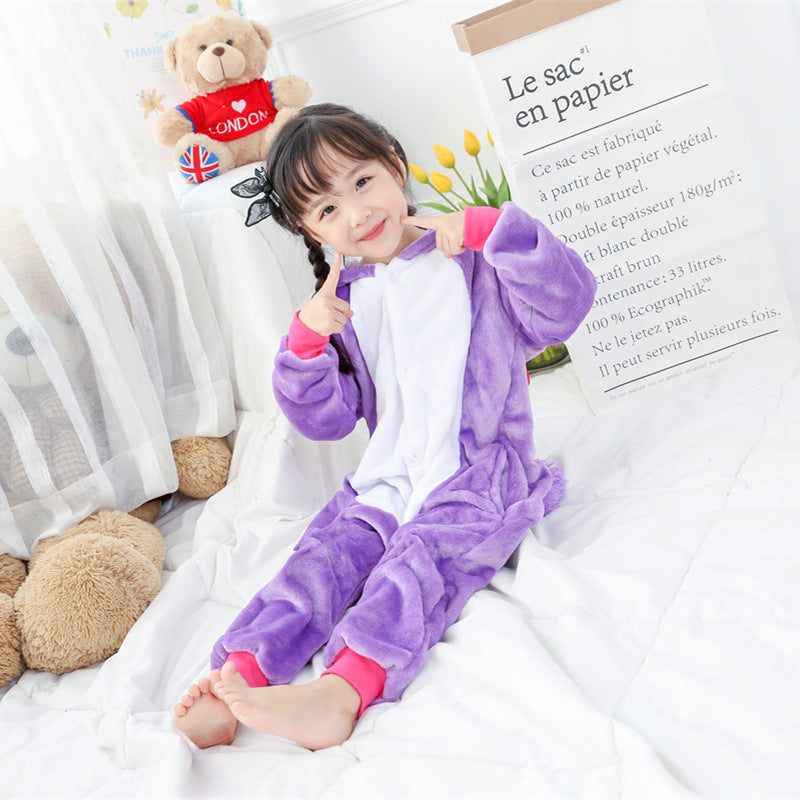 Purple Unicorn Kigurumi Onesie Pajamas Animal Costumes for Kids