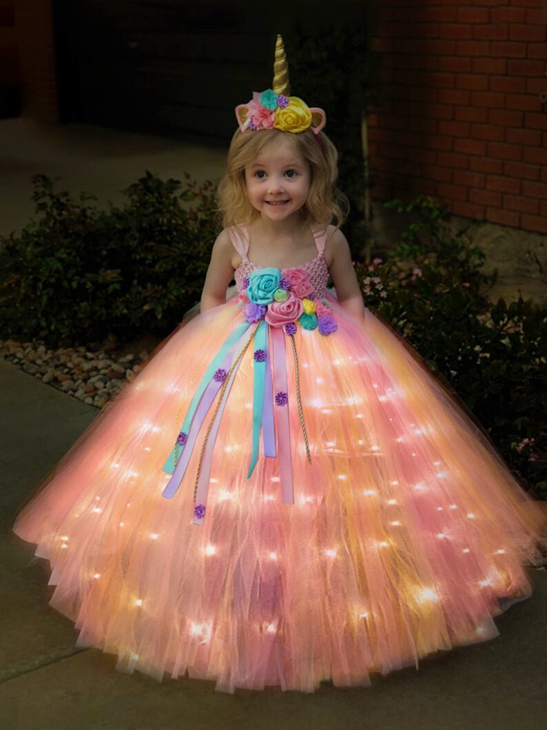 UPORPOR Light Up Princess Dress Costume for Girls Dress Up  Clothes Halloween Snow Christmas Dress for Toddler Kids Teens Queen  Birthday Party Ice Costume Green 2-10 Years Size, 110 : Clothing