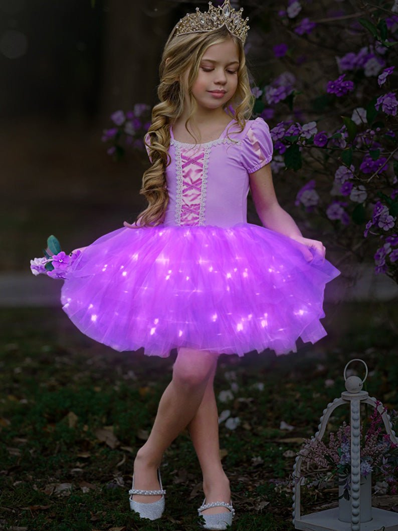 Uporpor Rapunzel Princess LED Dress for Children Tangled Disguise