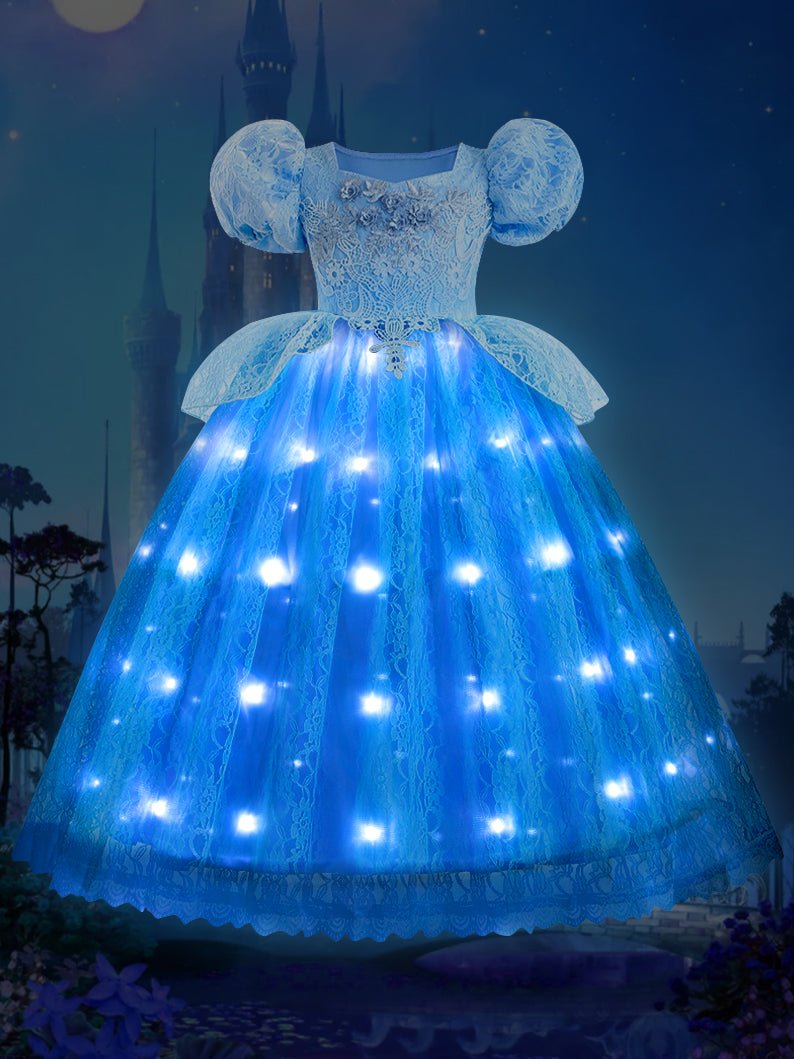 UPORPOR LED Deguisement Fille Robe Enfants Anniversaire Princesse Carnaval  Robe Halloween Costume (Blue, 100) : : Jeux et Jouets