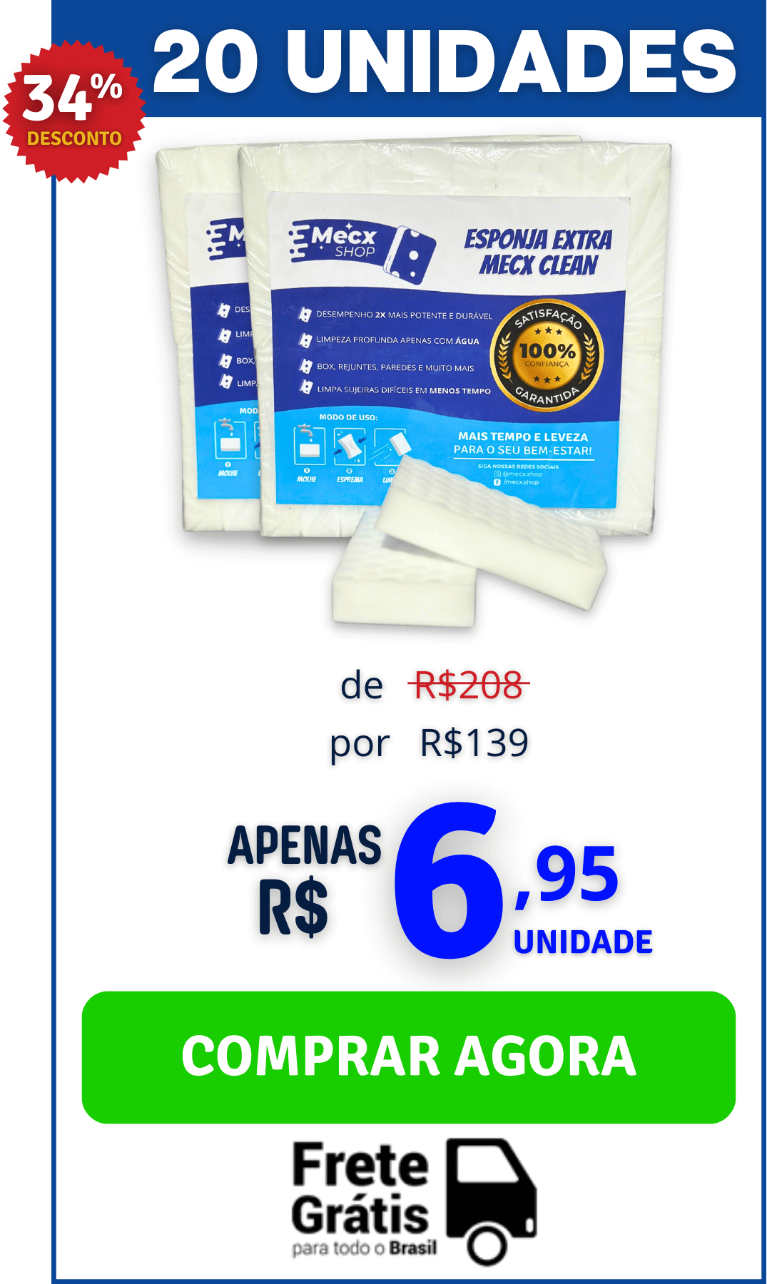 esponja magica extra mecx clean 20 unidades oferta pagina de vendas