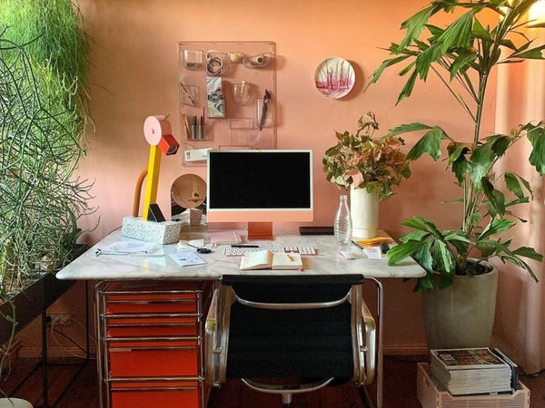 home office filled with plants