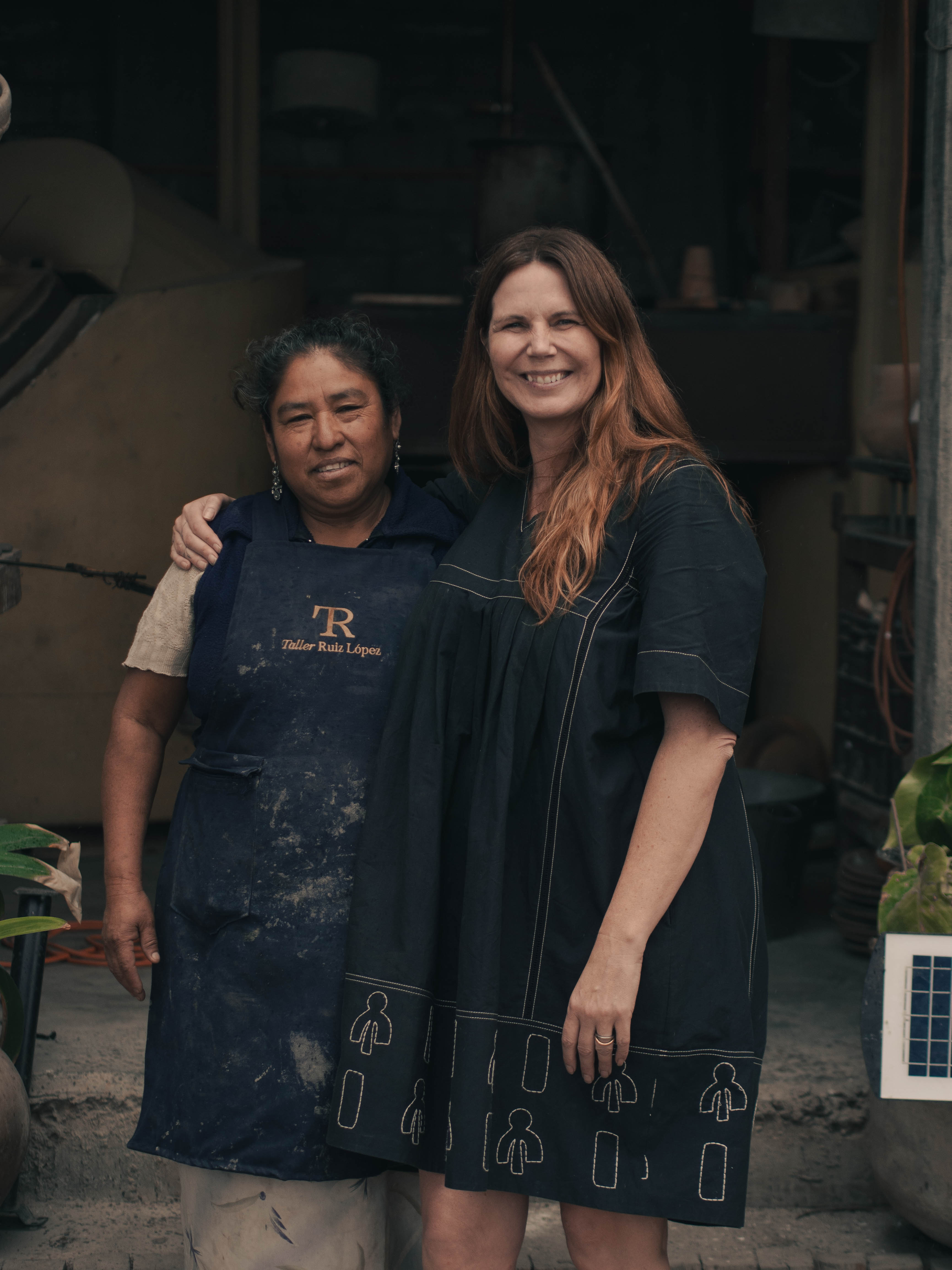 Rufina and Obakki founder Treana outside Rufina's workshop