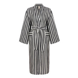 Turkish Linen Robe - Black Stripe | Obakki