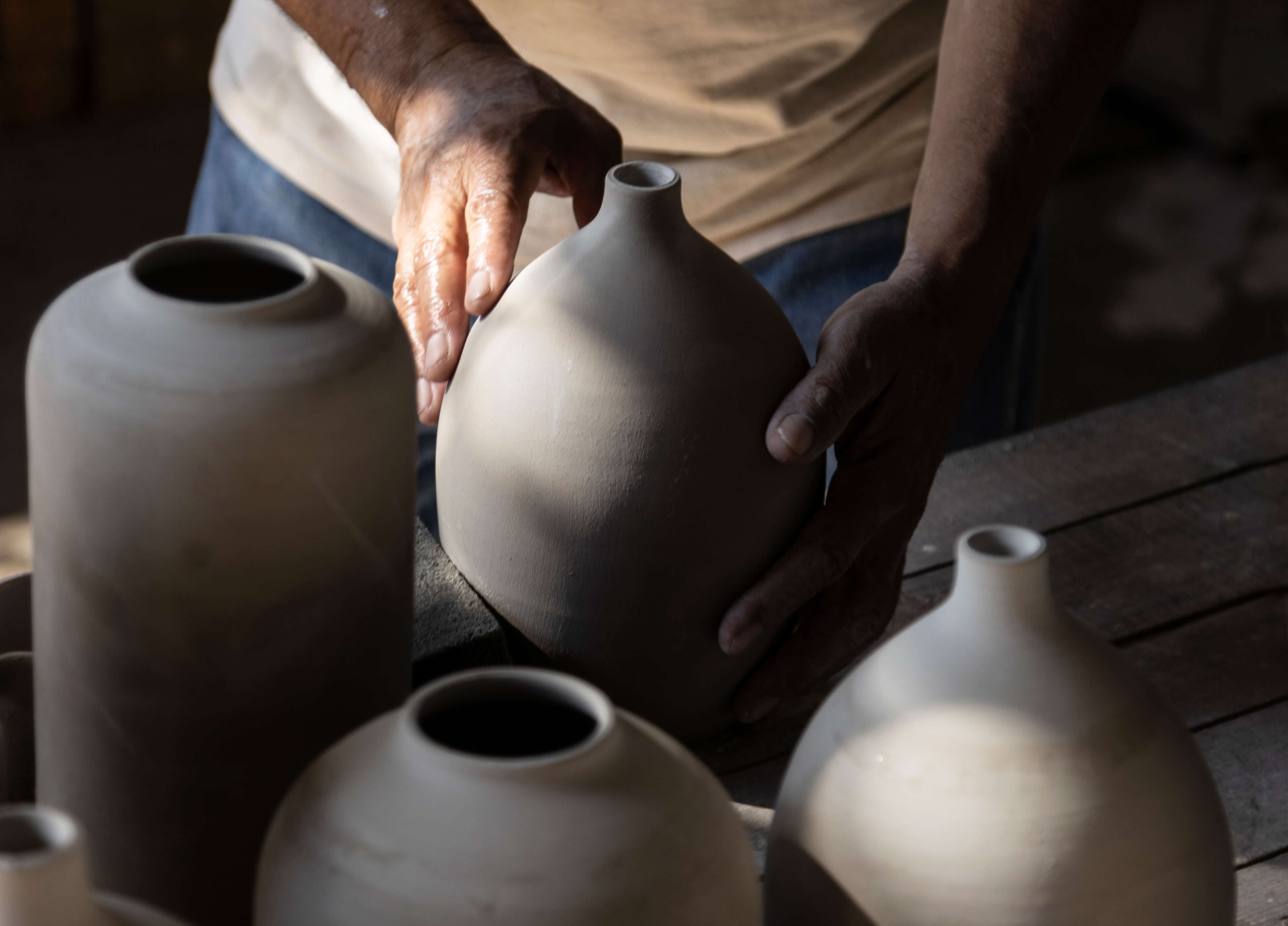 Encrudo vases handmade in Mexico