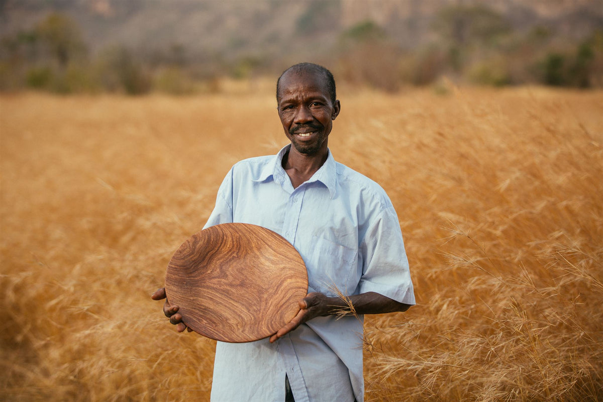 Amadou and his hand carved bowl