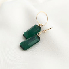 Emerald Hoop earrings