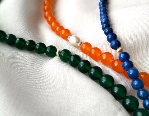 Beaded gemstone necklaces