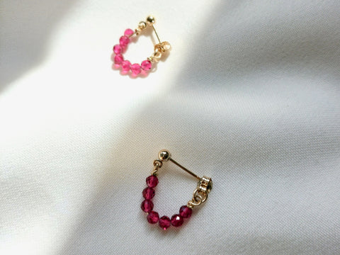 Gemstone huggie earrings