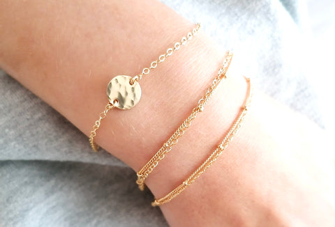 Gold stacking bracelets