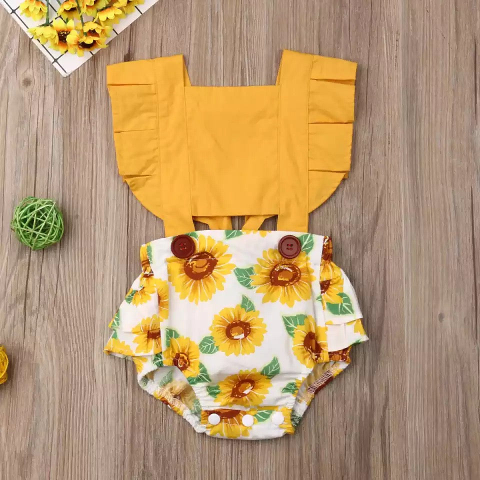 Bebé recién nacido bebé niña ropa girasol mono sin mangas girasoles –  LittleLu Hn