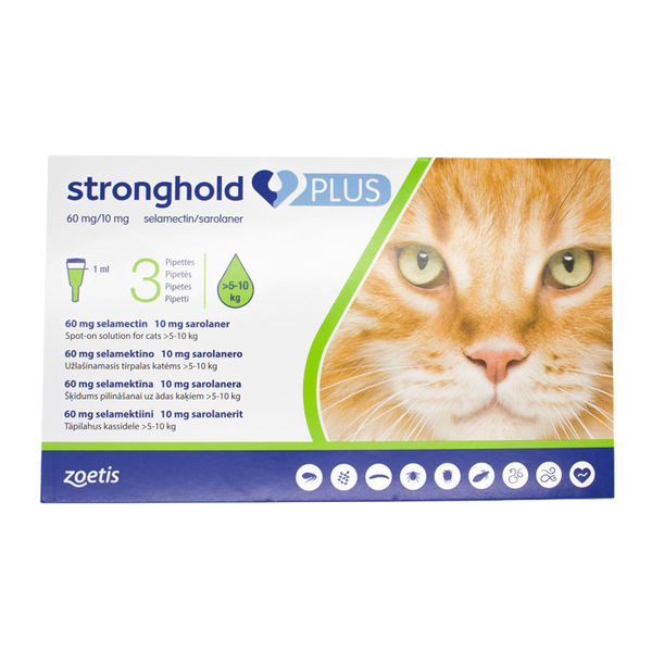 Stronghold Plus Spot On Solution For Small Cat Between 11 22lbs 5 10kg At Bestflea Com