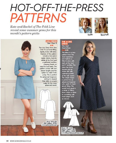 The A-Line Dress featured via The Fold Line with Love Sewing Magazine 