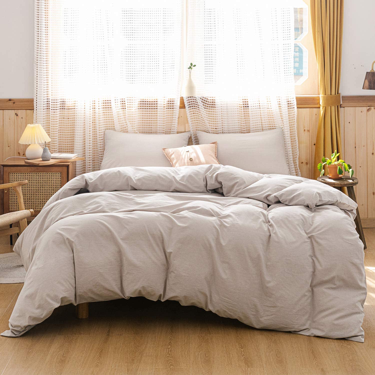 beige duvet cover cotton