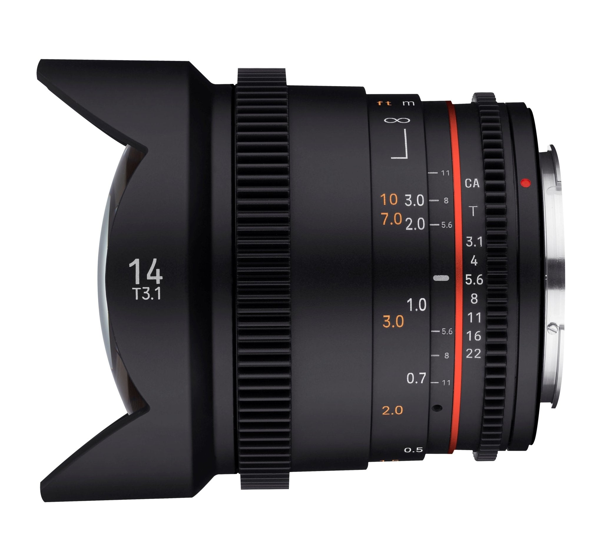 Rokinon Cine DS DS14M-C 14mm T3.1 ED AS最小焦点距離11インチ 