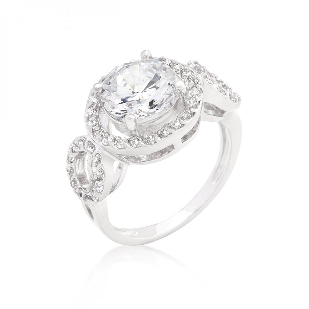 Round Cut Trio Cubic Zirconia Ring