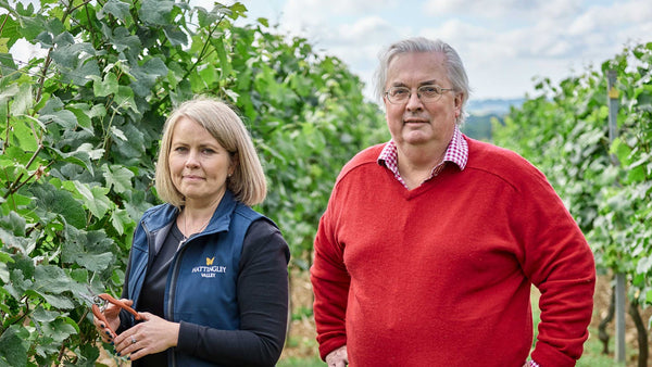 Simon and Emma in the Hampshire Vineyard, Hattingley Valley