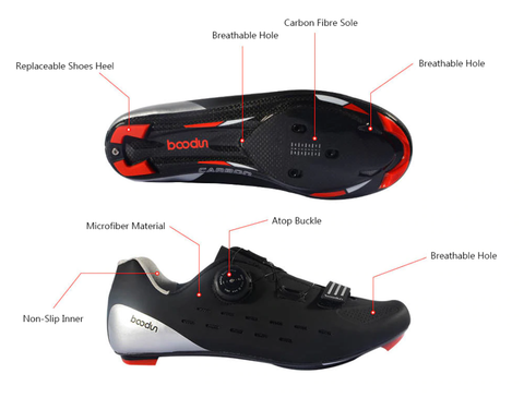 self locking non-slip biking cycling shoes