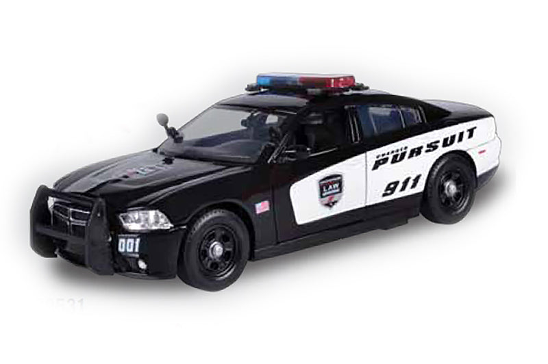 Motormax 2011 Dodge Charger Pursuit Police Car With Light And Sound 1 24 Scale Model