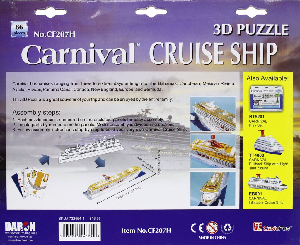 carnival cruise ship 3d puzzle