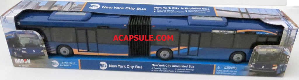 mta blue articulated bus