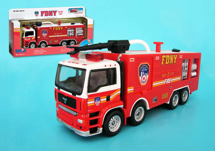 toy fire truck that shoots water