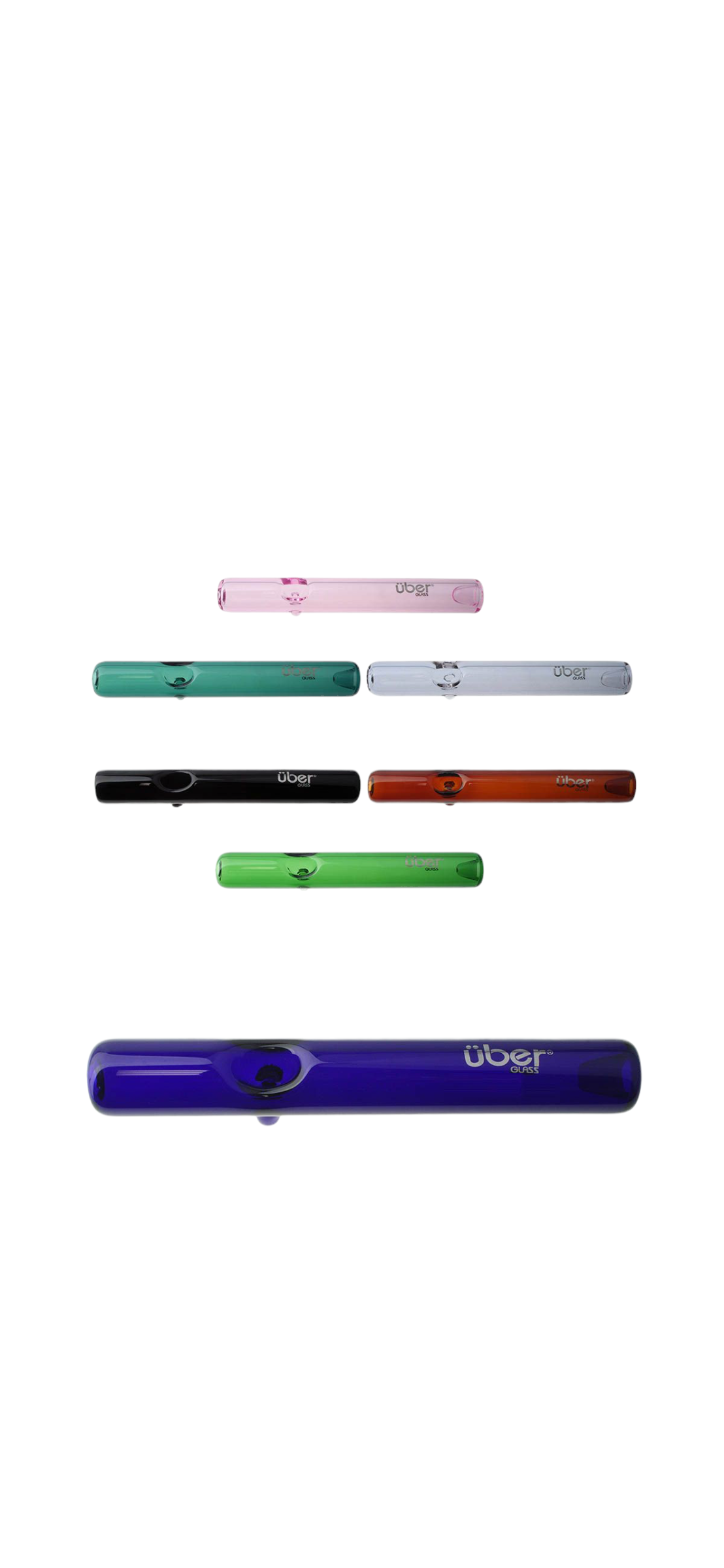 Uber Glass 7 Vapor Straw w/ Round Mouthpiece - Clear