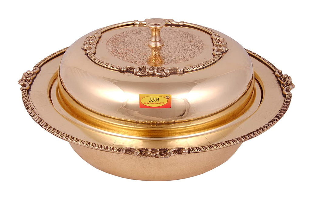 Shiv Shakti Arts Brass Kadai Kachola Tasla Hammered Inside Tin Lining 6  Litre at Rs 2500, Brass Pan in Jaipur