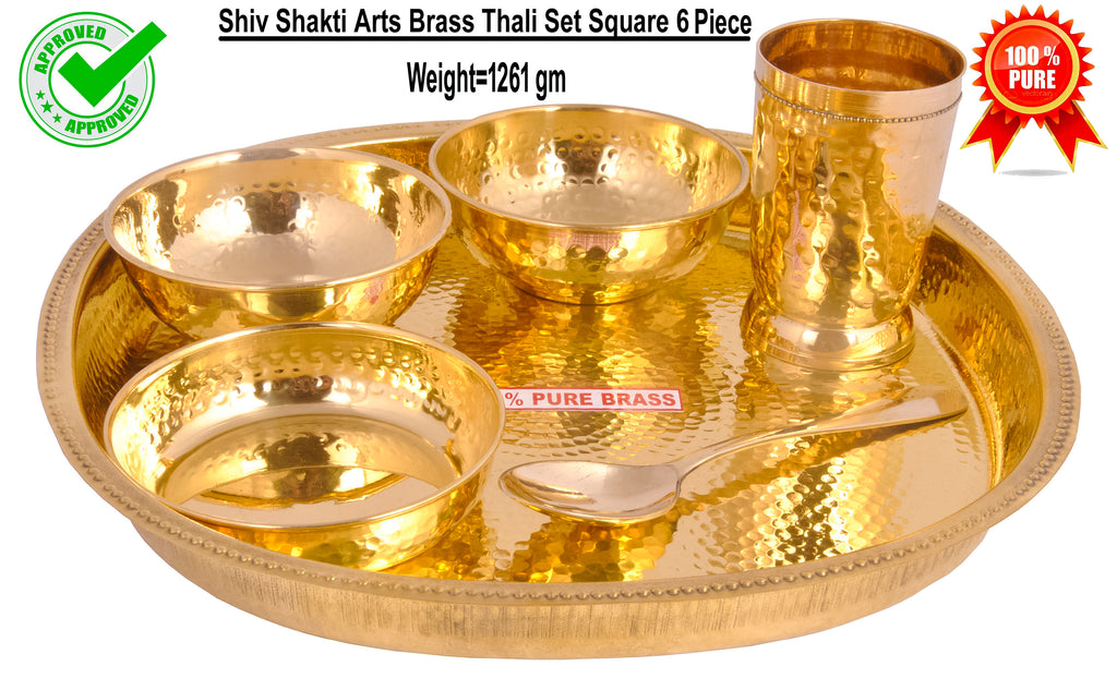Brass Dinner Set, Maharaja Style Dinner Set of 6 Pieces