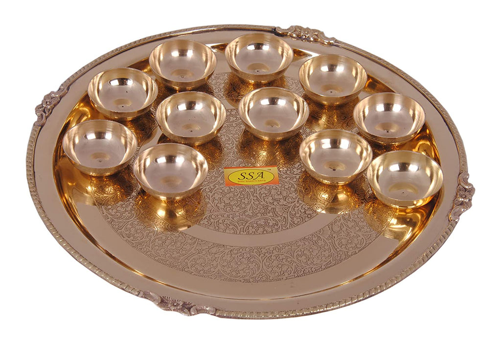 Buy 12 Pcs Brass Pooja Thali Set Online at Best Price in India on